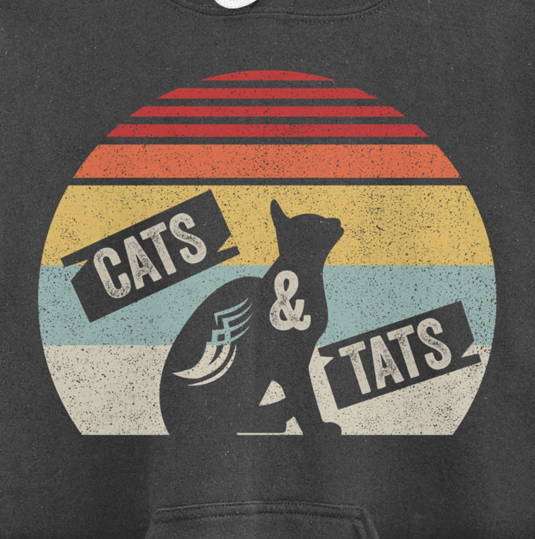 Vintage Retro Cats And Tats Shirt Cat Tattoo Lover Gift Pullover Hoodie