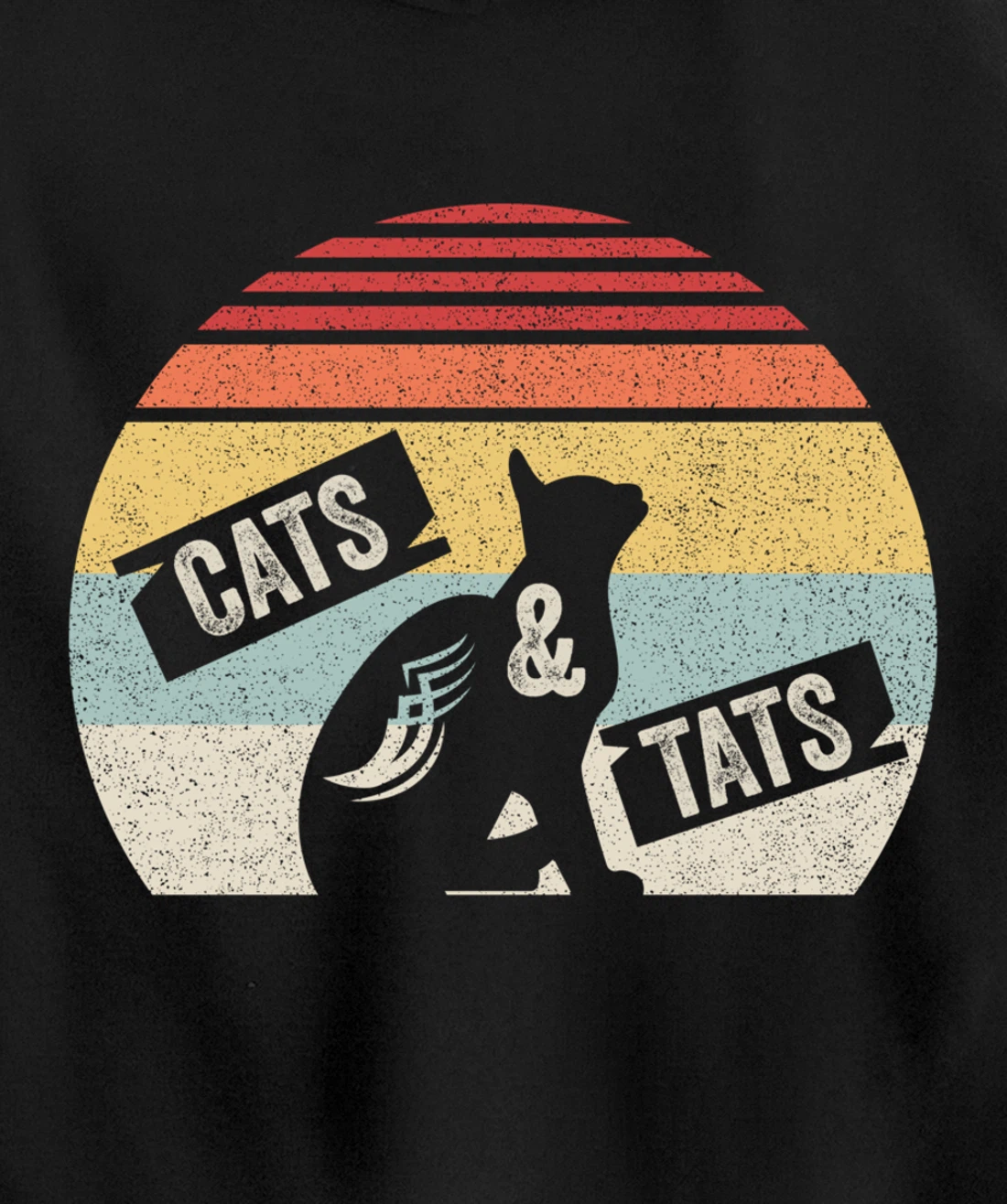 Vintage Retro Cats And Tats Shirt Cat Tattoo Lover Gift Pullover Hoodie