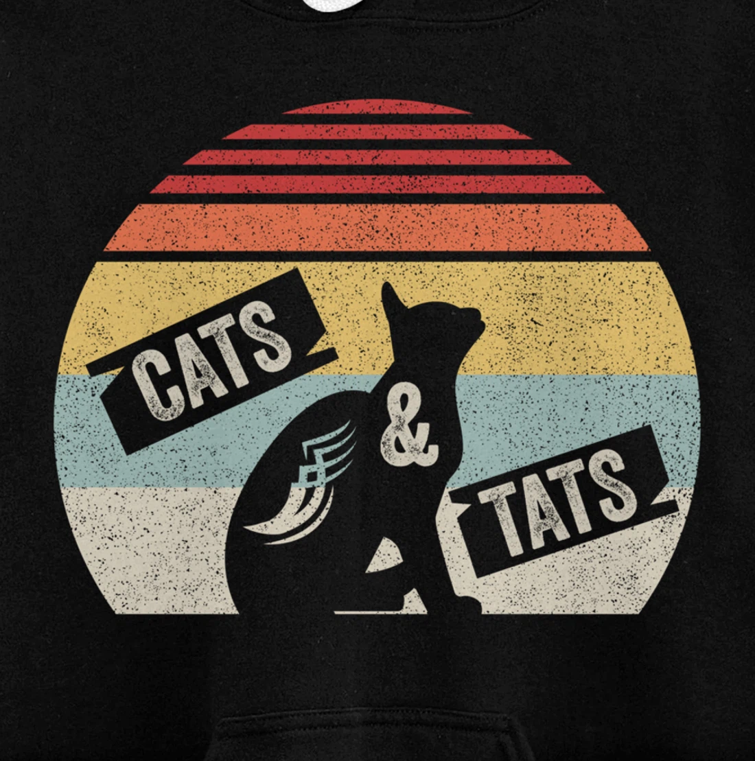 Vintage Retro Cats And Tats Shirt Cat Tattoo Lover Gift Pullover Hoodie