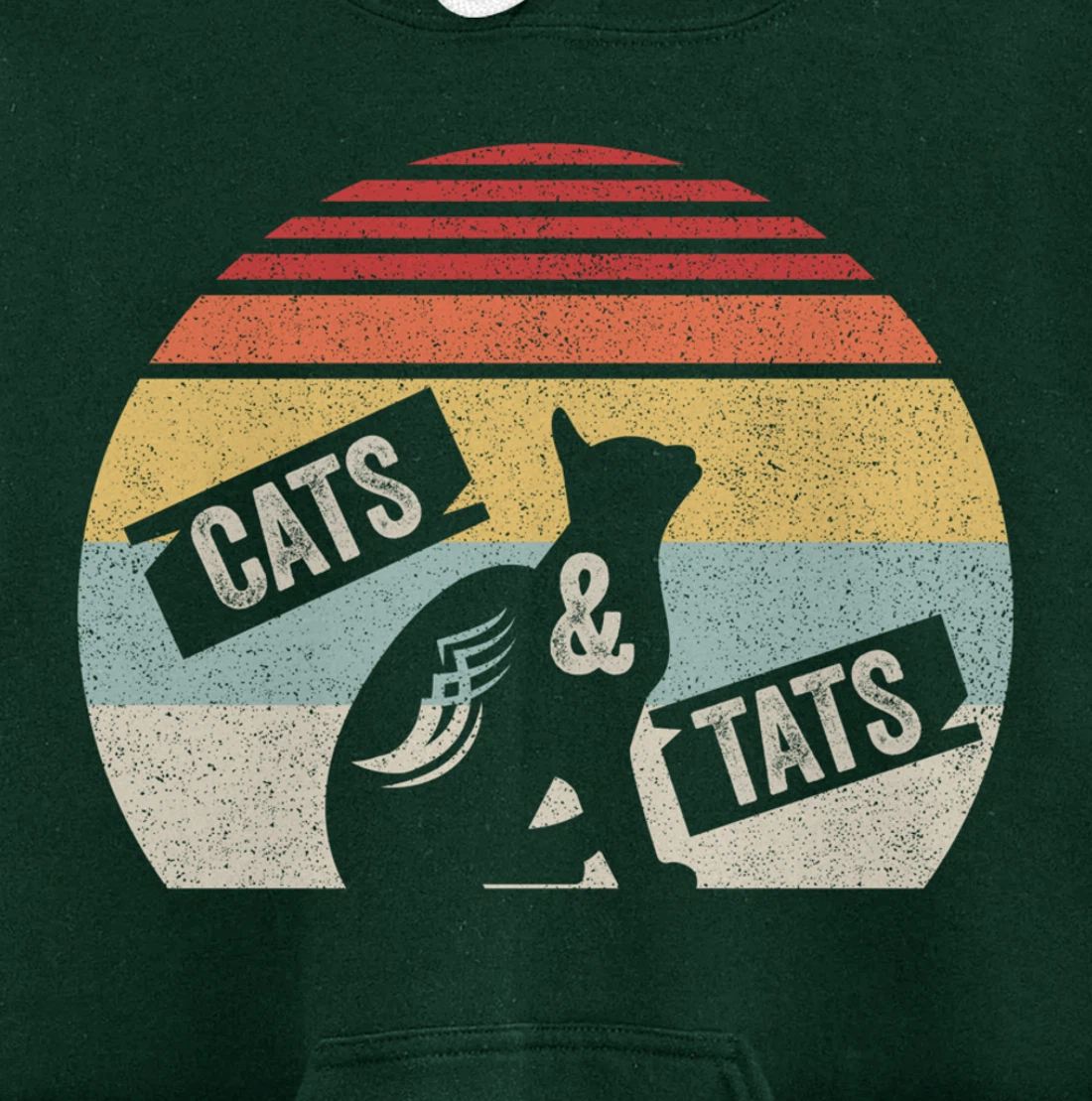 Vintage Retro Cats And Tats Shirt Cat Tattoo Lover Gift Pullover Hoodie