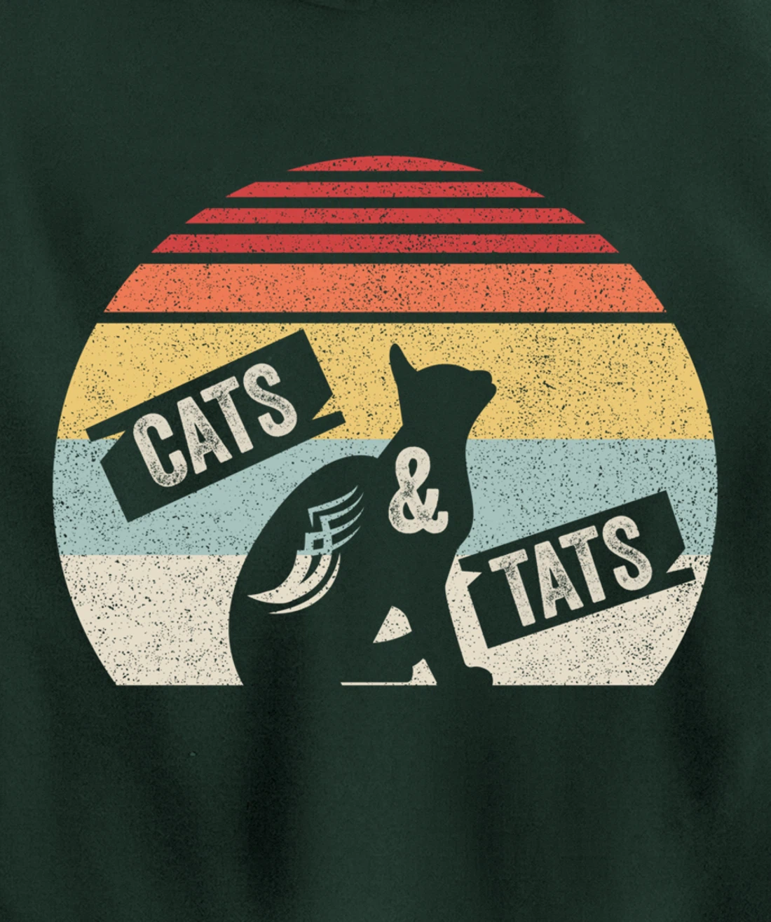 Vintage Retro Cats And Tats Shirt Cat Tattoo Lover Gift Pullover Hoodie