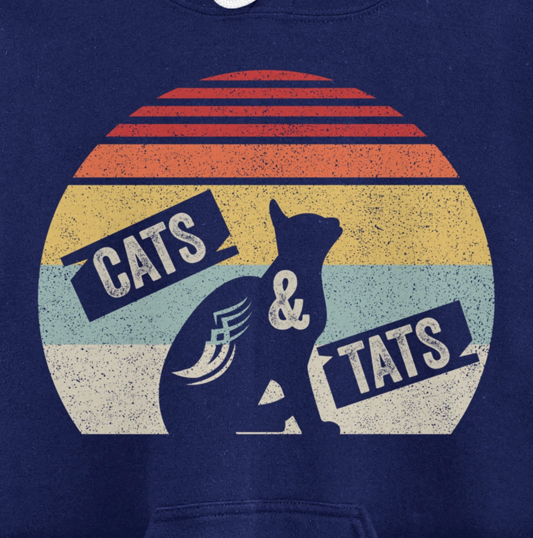Vintage Retro Cats And Tats Shirt Cat Tattoo Lover Gift Pullover Hoodie