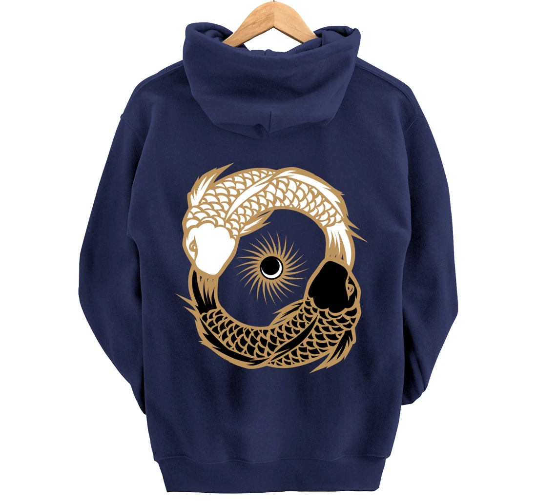 Yin Yang Tai Chi Japanese Koi Fish Koi Carp Pond Japan Art Pullover Hoodie