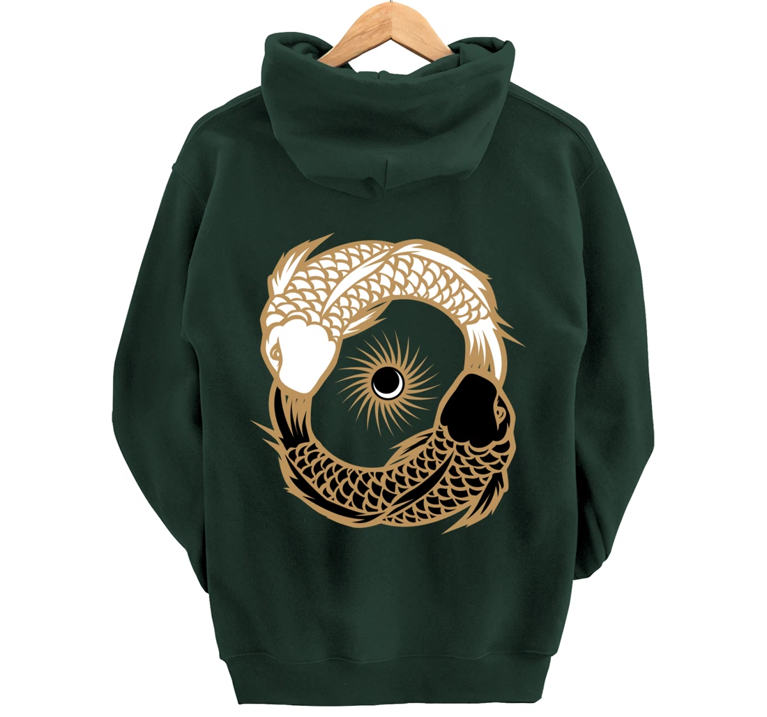 Yin Yang Tai Chi Japanese Koi Fish Koi Carp Pond Japan Art Pullover Hoodie