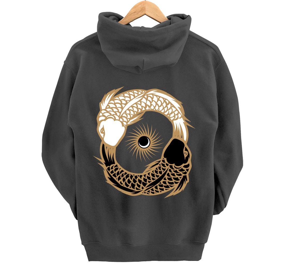 Yin Yang Tai Chi Japanese Koi Fish Koi Carp Pond Japan Art Pullover Hoodie