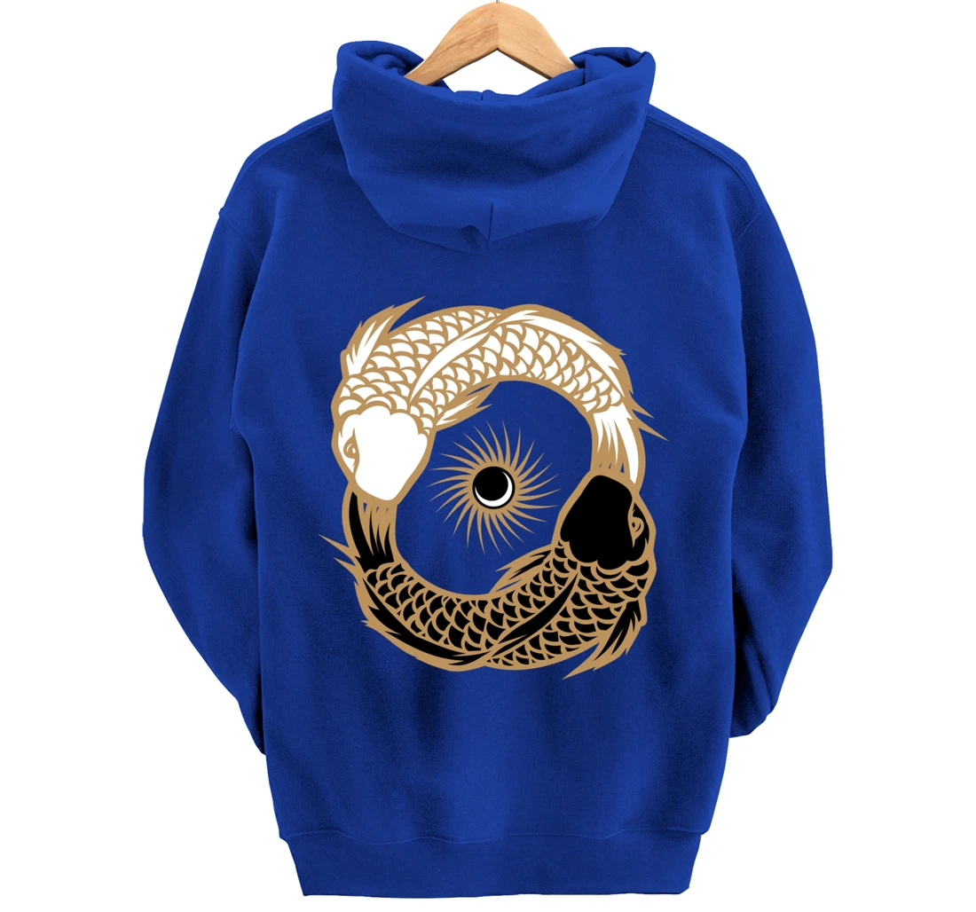 Yin Yang Tai Chi Japanese Koi Fish Koi Carp Pond Japan Art Pullover Hoodie