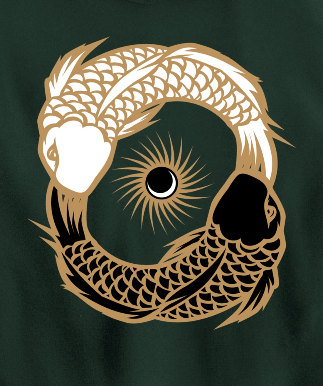 Yin Yang Tai Chi Japanese Koi Fish Koi Carp Pond Japan Art Pullover Hoodie