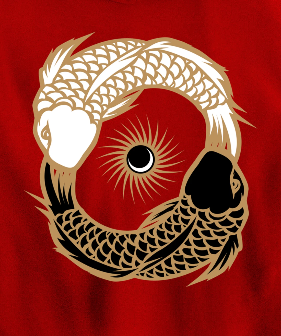 Yin Yang Tai Chi Japanese Koi Fish Koi Carp Pond Japan Art Pullover Hoodie