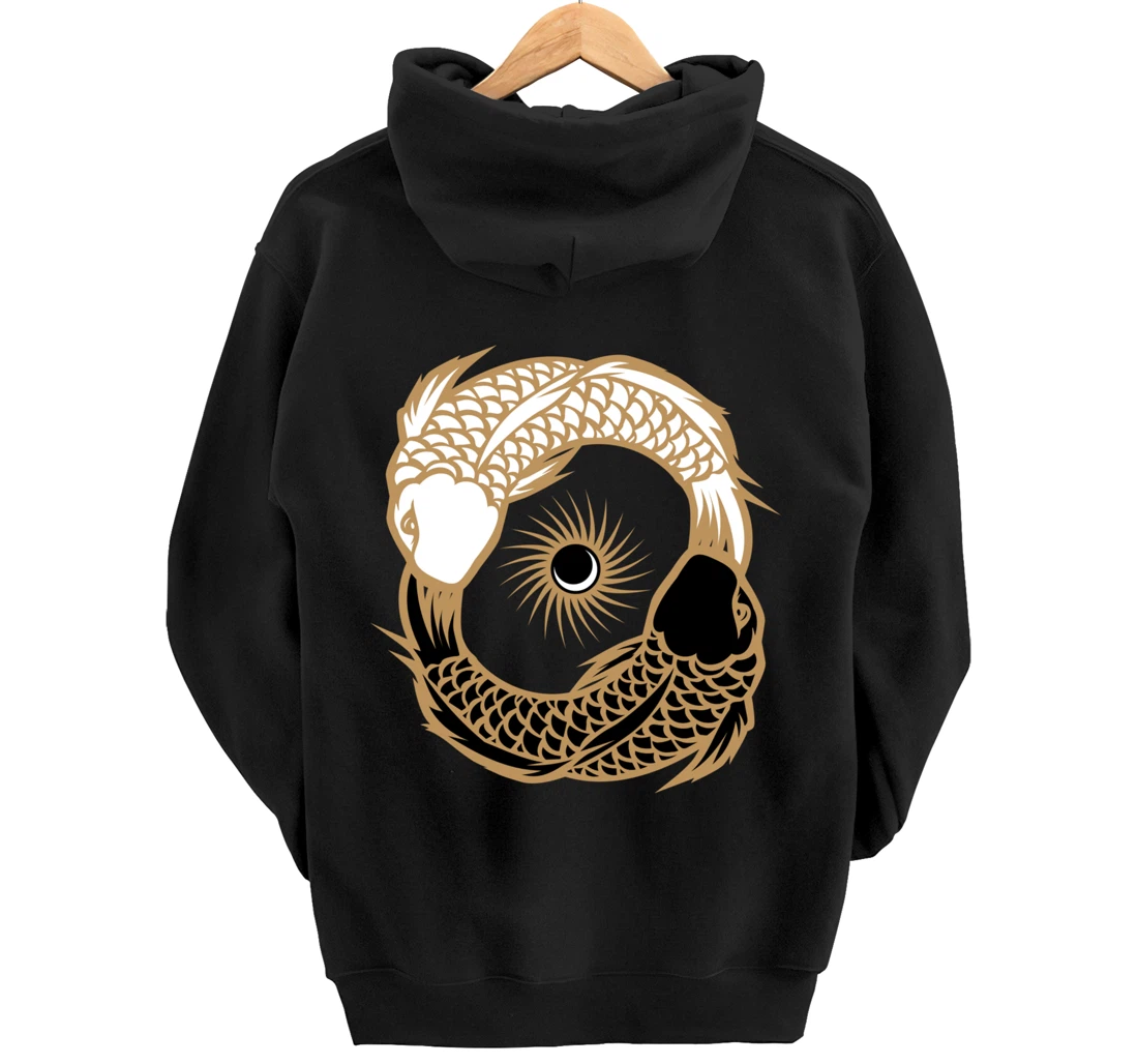 Yin Yang Tai Chi Japanese Koi Fish Koi Carp Pond Japan Art Pullover Hoodie
