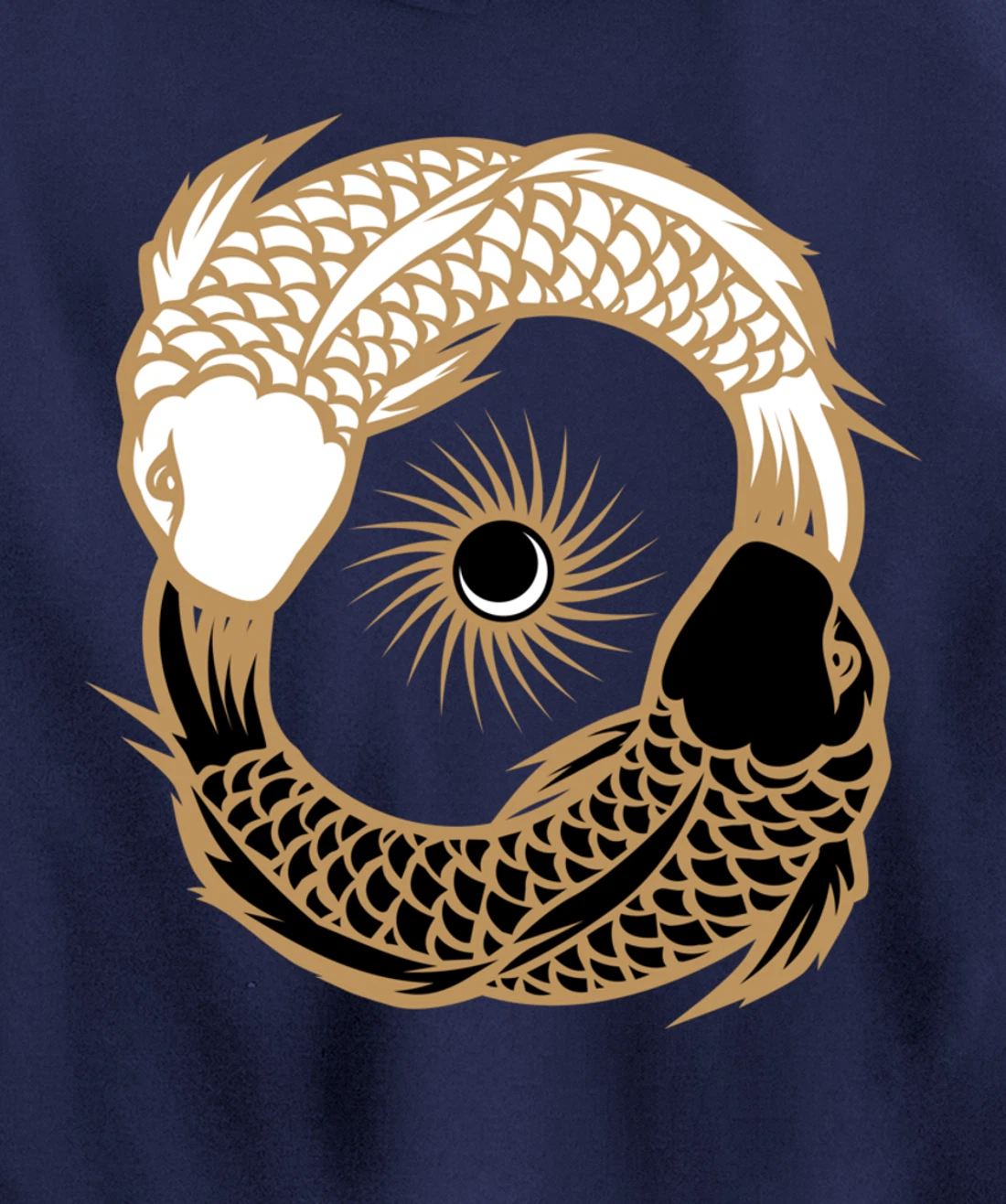 Yin Yang Tai Chi Japanese Koi Fish Koi Carp Pond Japan Art Pullover Hoodie