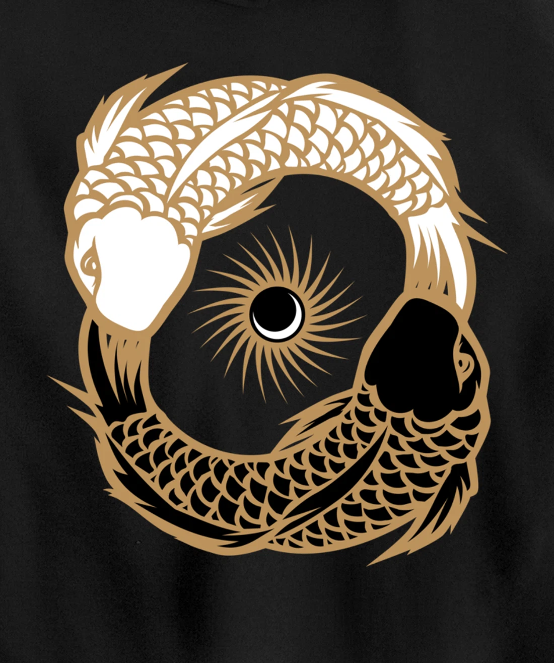 Yin Yang Tai Chi Japanese Koi Fish Koi Carp Pond Japan Art Pullover Hoodie