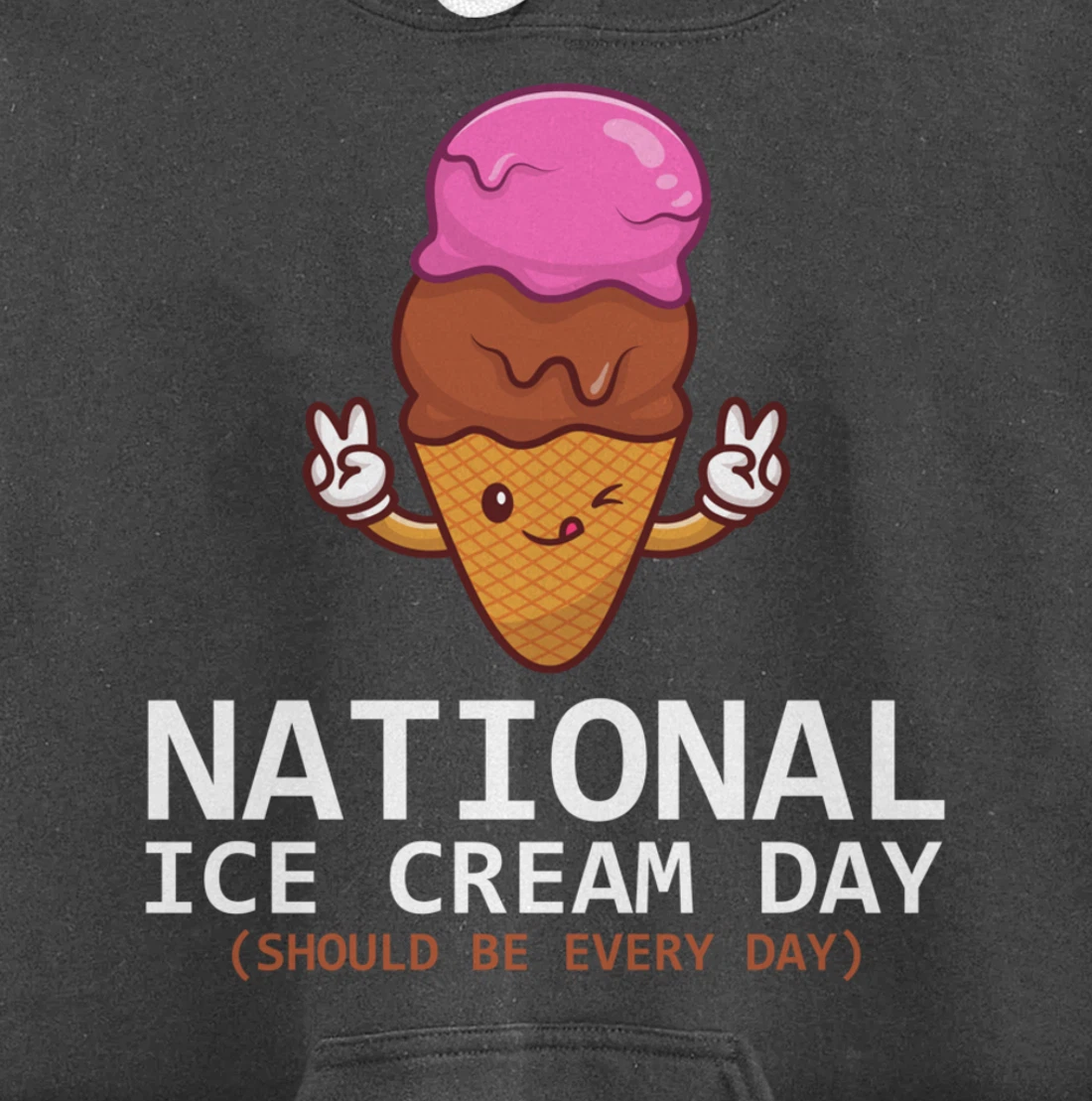 National Ice Cream Day Funny Dessert Frozen Food Lover Gift Pullover Hoodie
