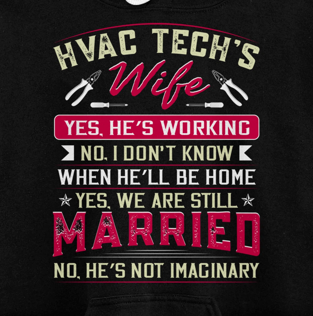 Funny HVAC Tech Wife HVAC Technicians Girlfriend Mom Gift Pullover Hoodie