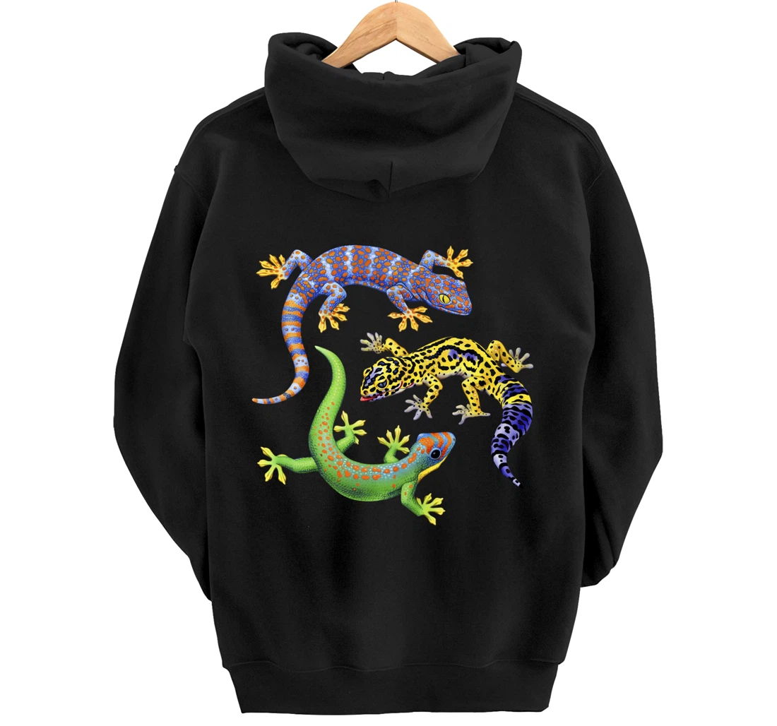 Reptile Lover Gecko Lizards Exotic Pet Gifts Pullover Hoodie
