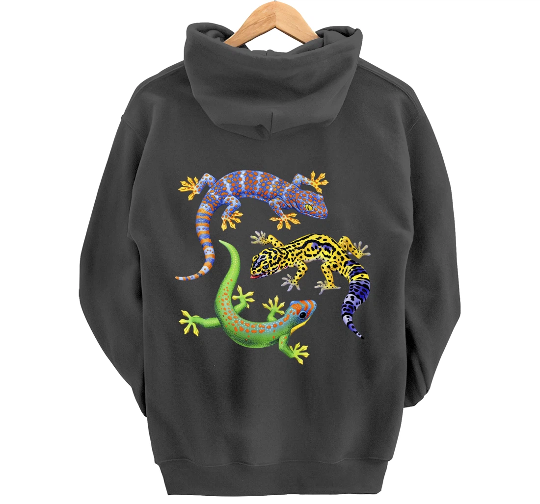 Reptile Lover Gecko Lizards Exotic Pet Gifts Pullover Hoodie