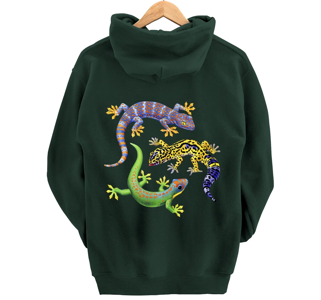 Reptile Lover Gecko Lizards Exotic Pet Gifts Pullover Hoodie