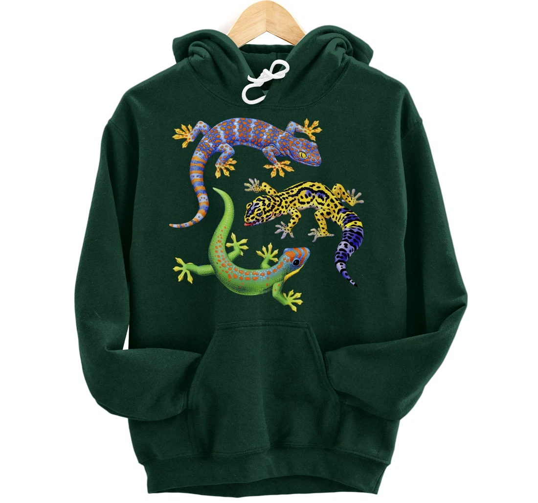 Reptile Lover Gecko Lizards Exotic Pet Gifts Pullover Hoodie