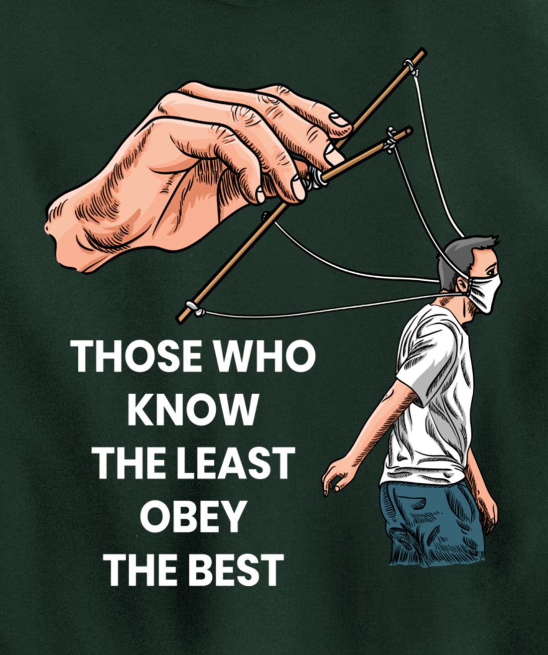 Anti Face Mask Puppets Marionettes Freedom Democracy Pullover Hoodie