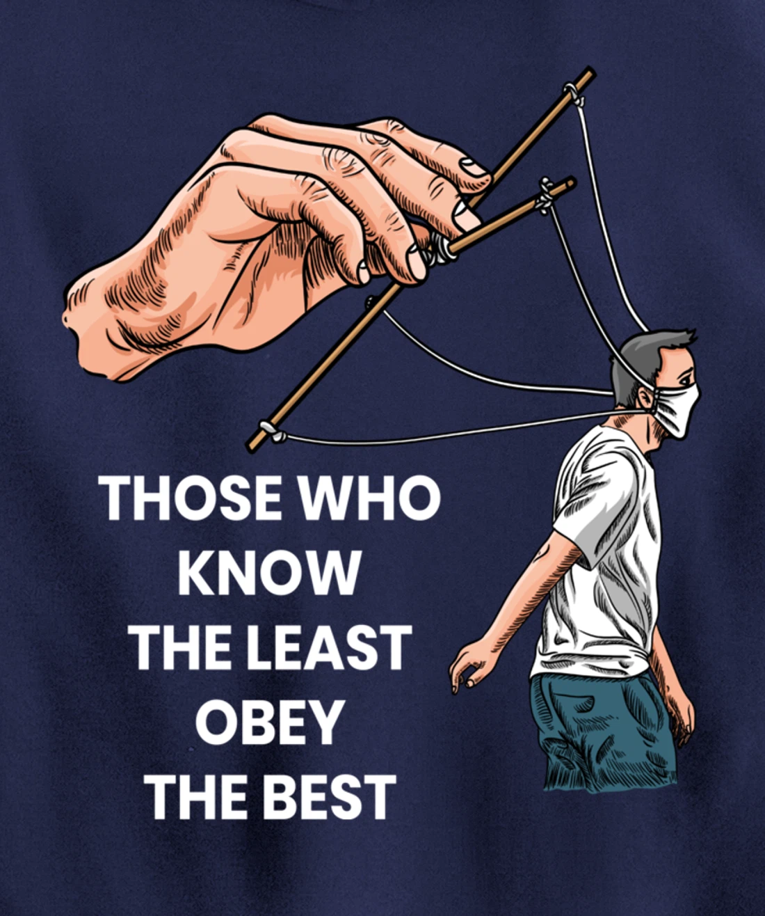 Anti Face Mask Puppets Marionettes Freedom Democracy Pullover Hoodie