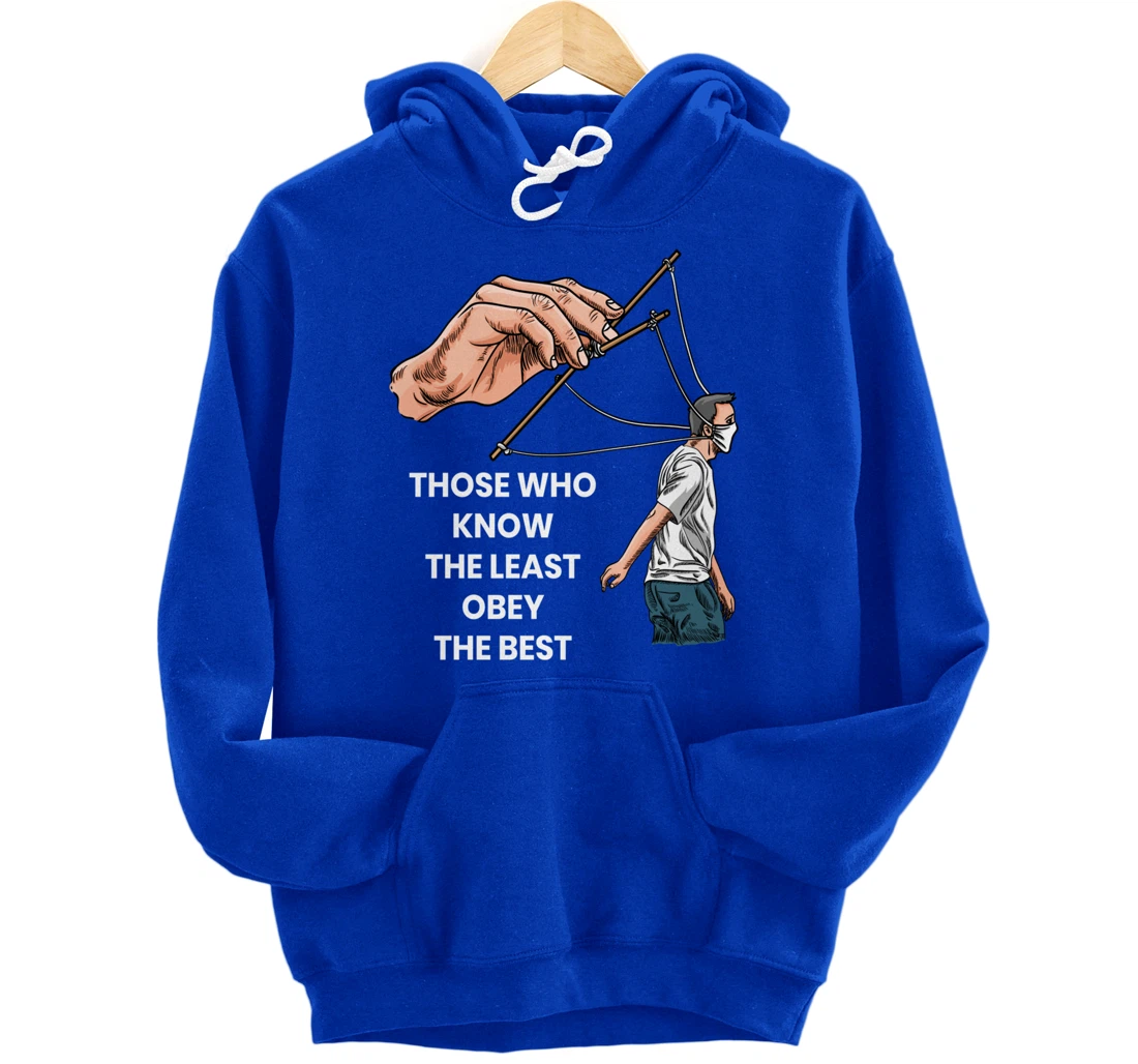 Anti Face Mask Puppets Marionettes Freedom Democracy Pullover Hoodie