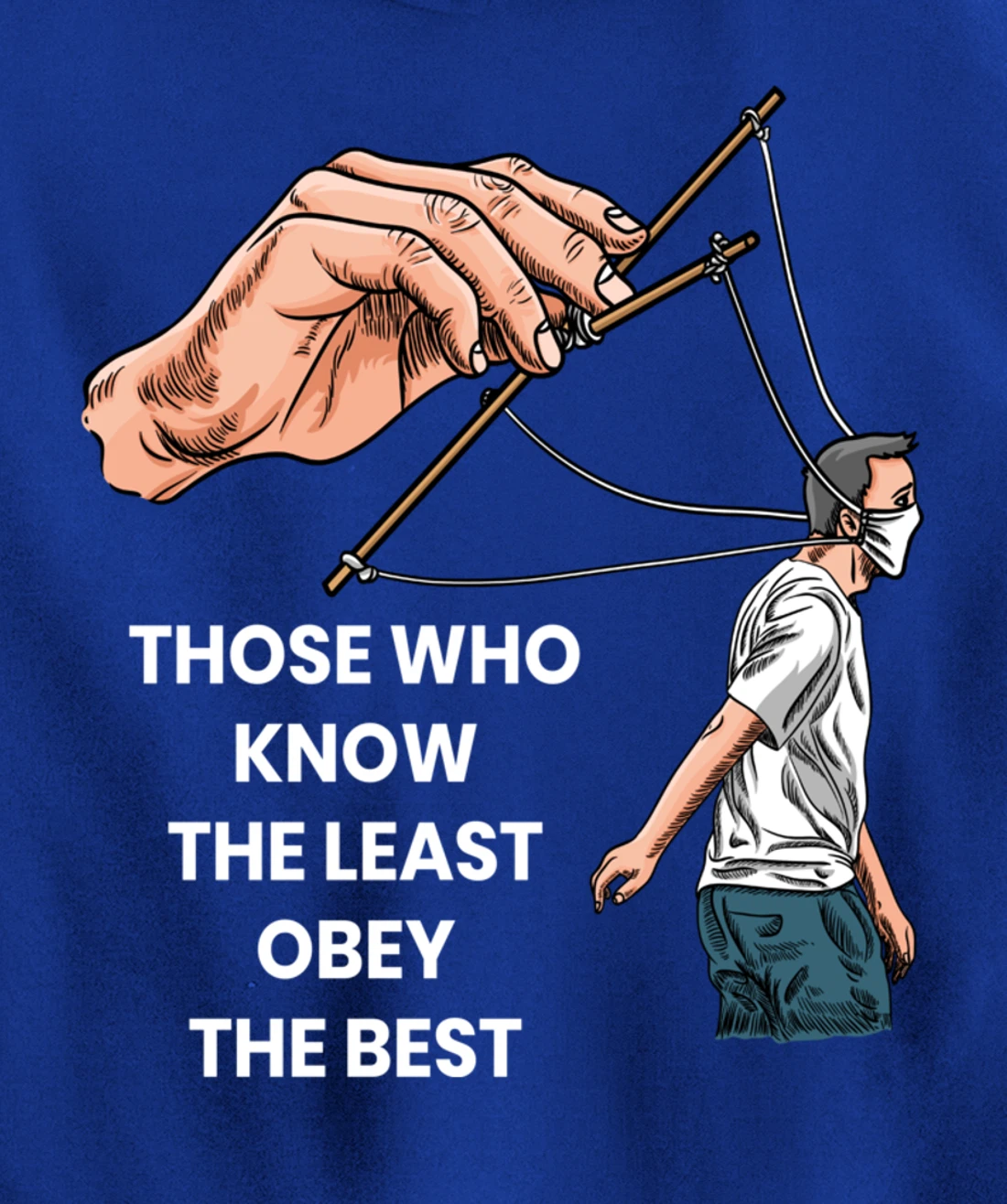 Anti Face Mask Puppets Marionettes Freedom Democracy Pullover Hoodie