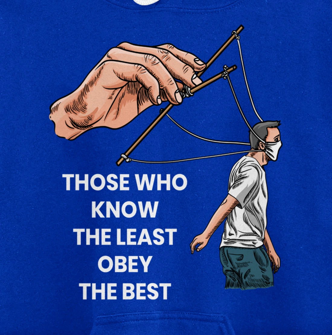 Anti Face Mask Puppets Marionettes Freedom Democracy Pullover Hoodie