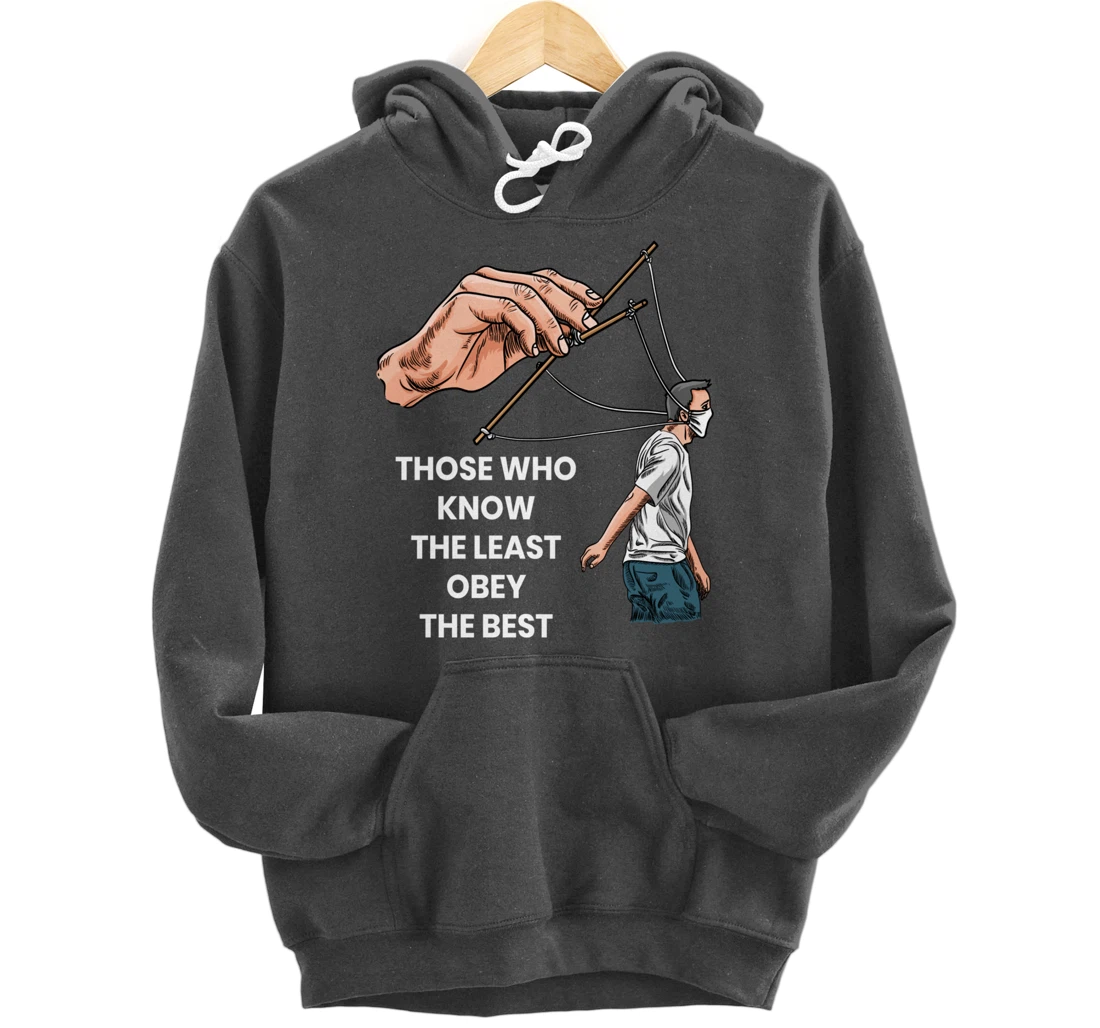 Anti Face Mask Puppets Marionettes Freedom Democracy Pullover Hoodie