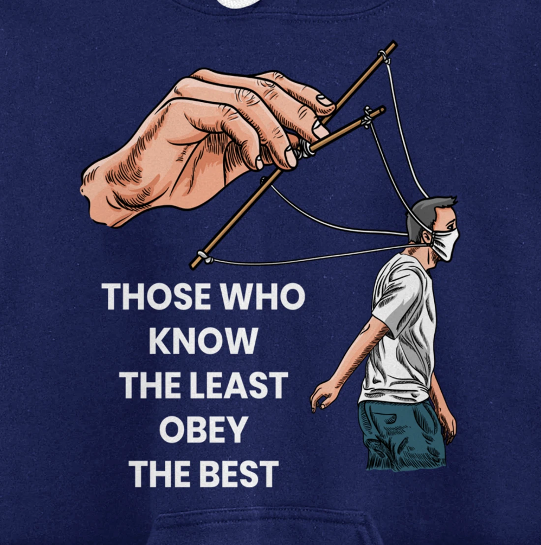 Anti Face Mask Puppets Marionettes Freedom Democracy Pullover Hoodie