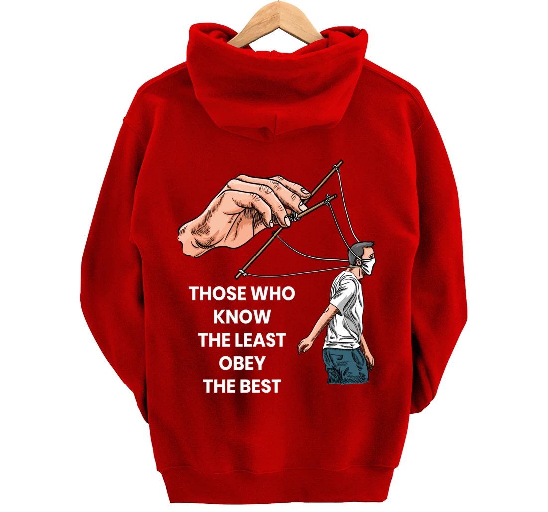 Anti Face Mask Puppets Marionettes Freedom Democracy Pullover Hoodie