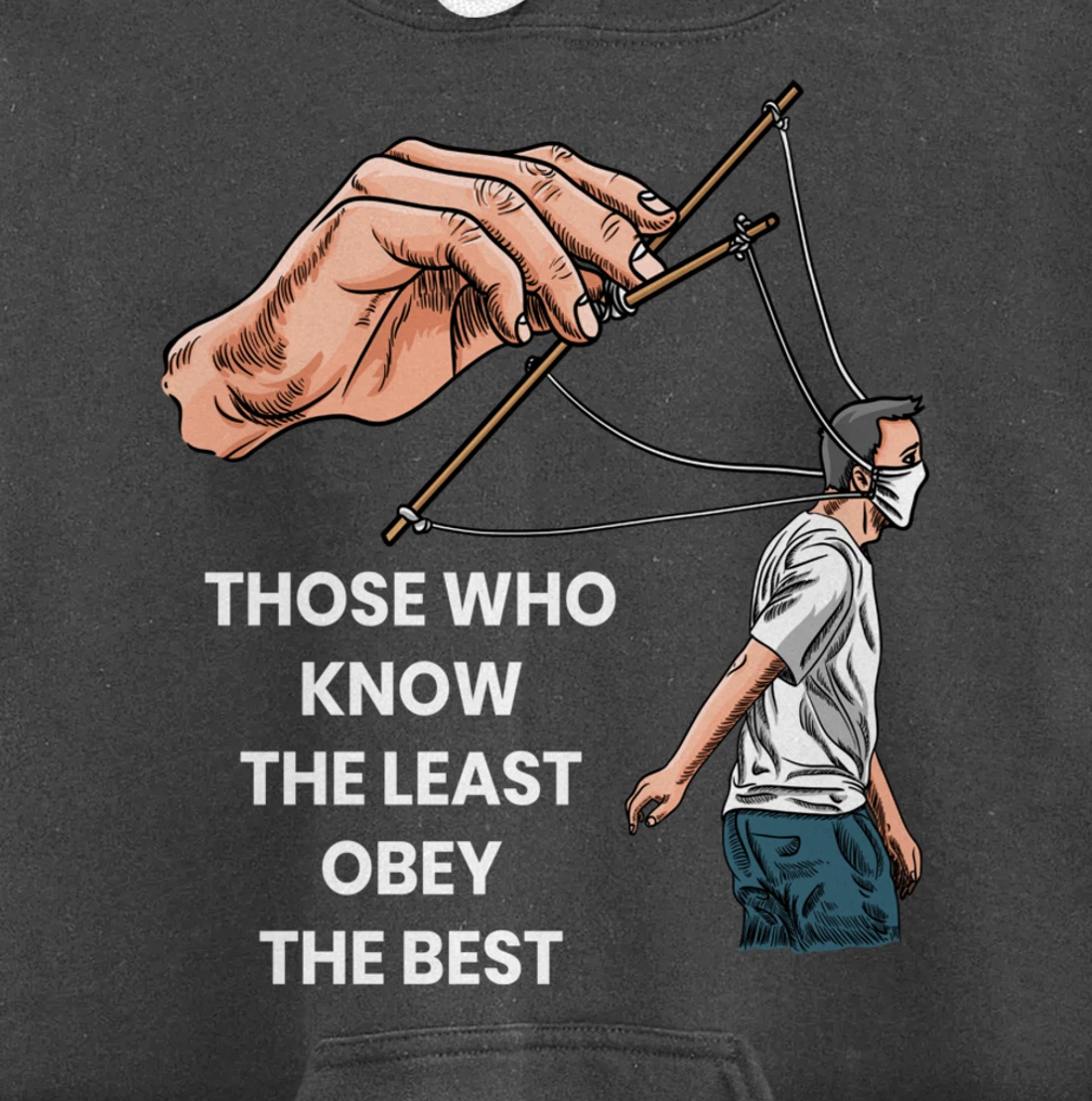 Anti Face Mask Puppets Marionettes Freedom Democracy Pullover Hoodie