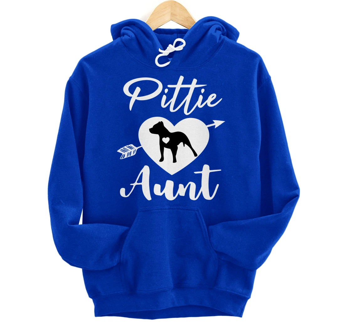 Pittie Aunt Cute Pitbull Auntie Heart Love Pit Bull Lover Pullover Hoodie