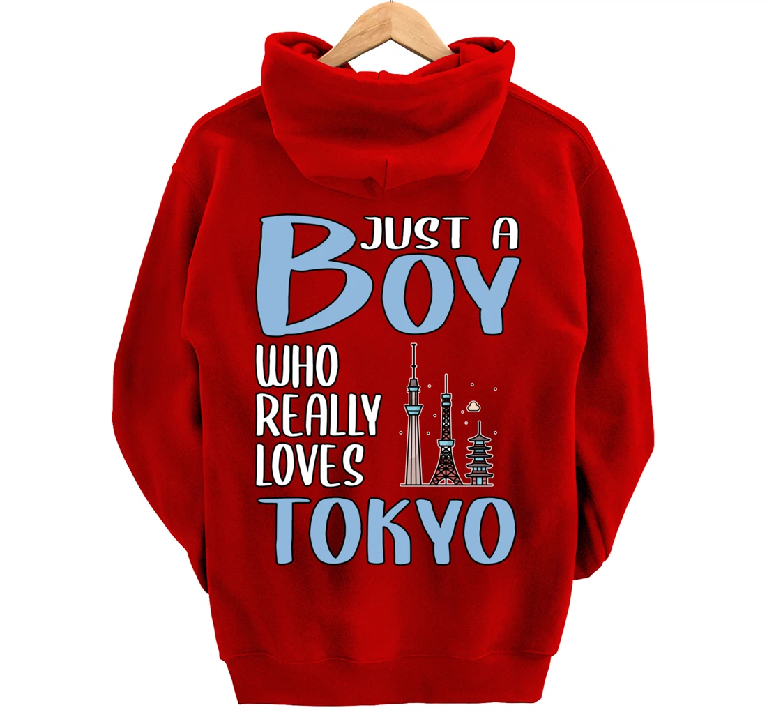 Mens Tokyo Gift Just A Boy Who Really Loves Tokyo Pullover Hoodie