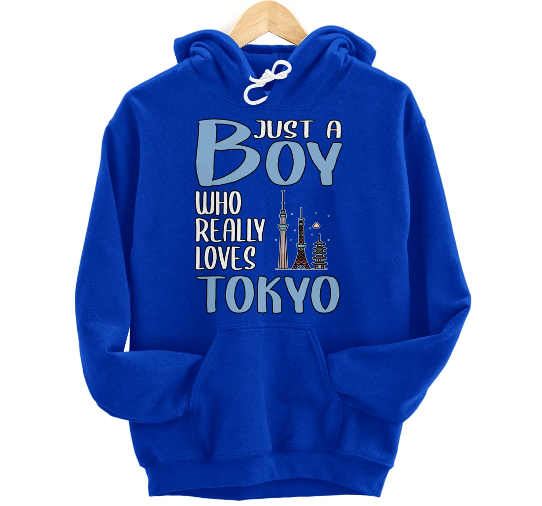 Mens Tokyo Gift Just A Boy Who Really Loves Tokyo Pullover Hoodie