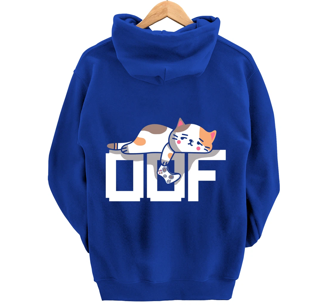Oof Gamer Meme - Noob Internet Culture Gamer Cat Pullover Hoodie