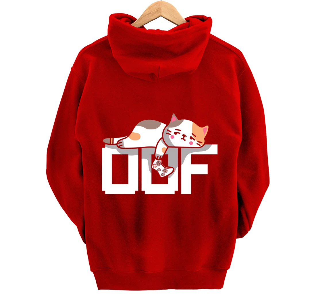 Oof Gamer Meme - Noob Internet Culture Gamer Cat Pullover Hoodie