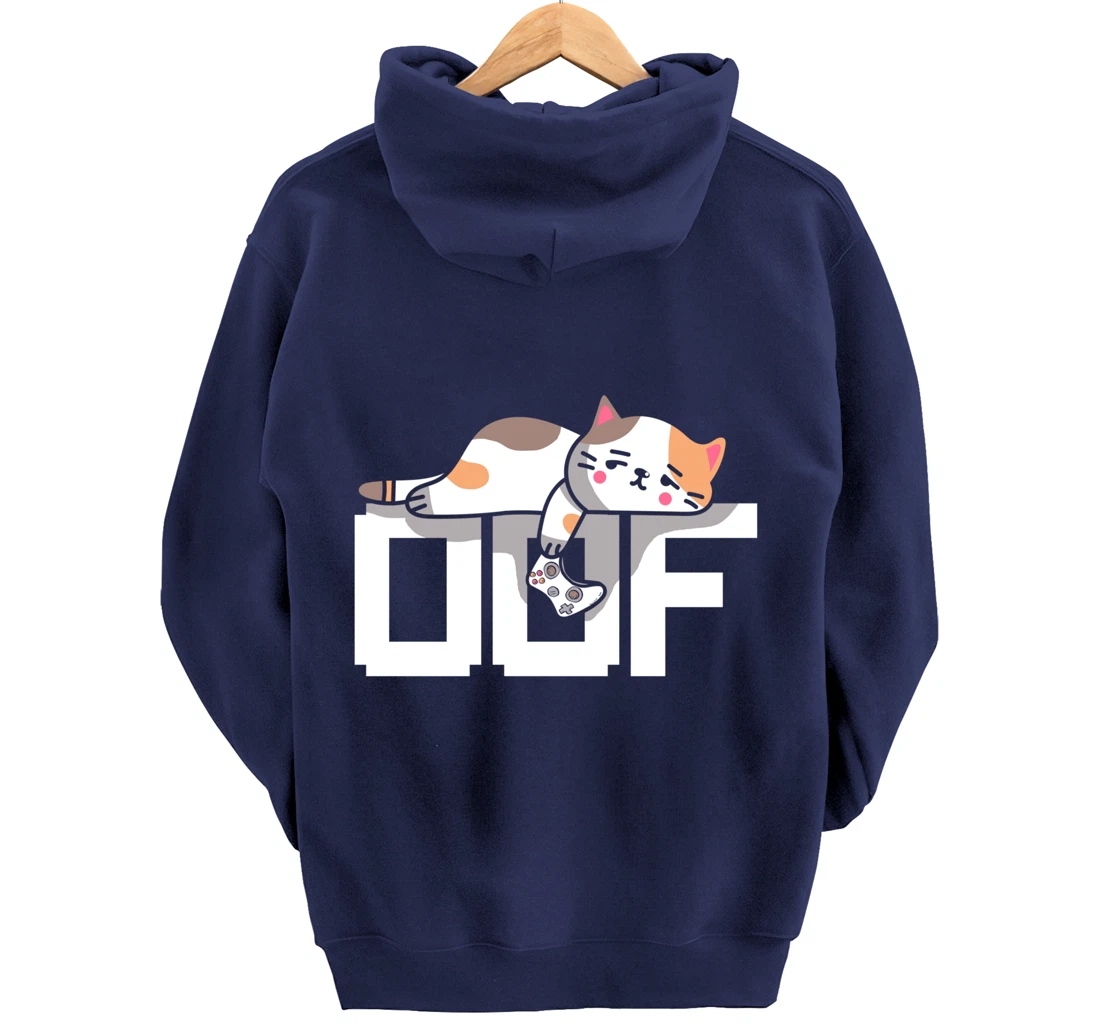 Oof Gamer Meme - Noob Internet Culture Gamer Cat Pullover Hoodie