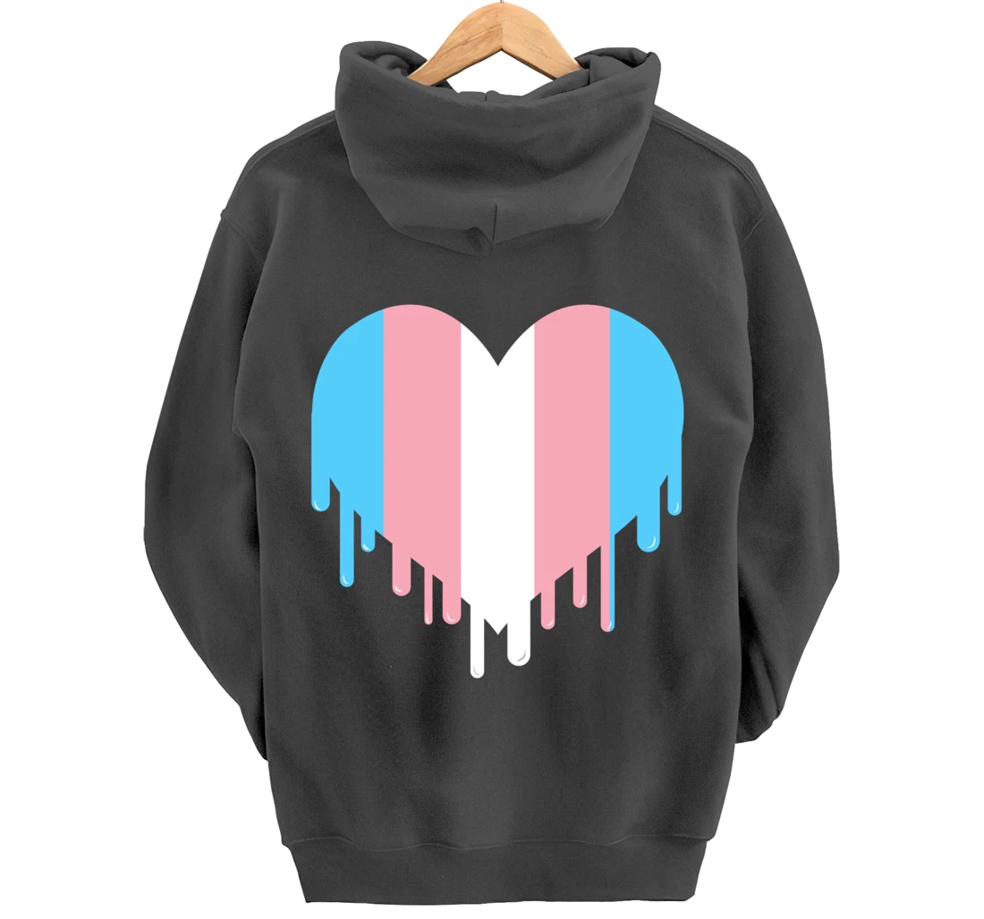 Dripping Transgender Heart Trans Pride Pullover Hoodie