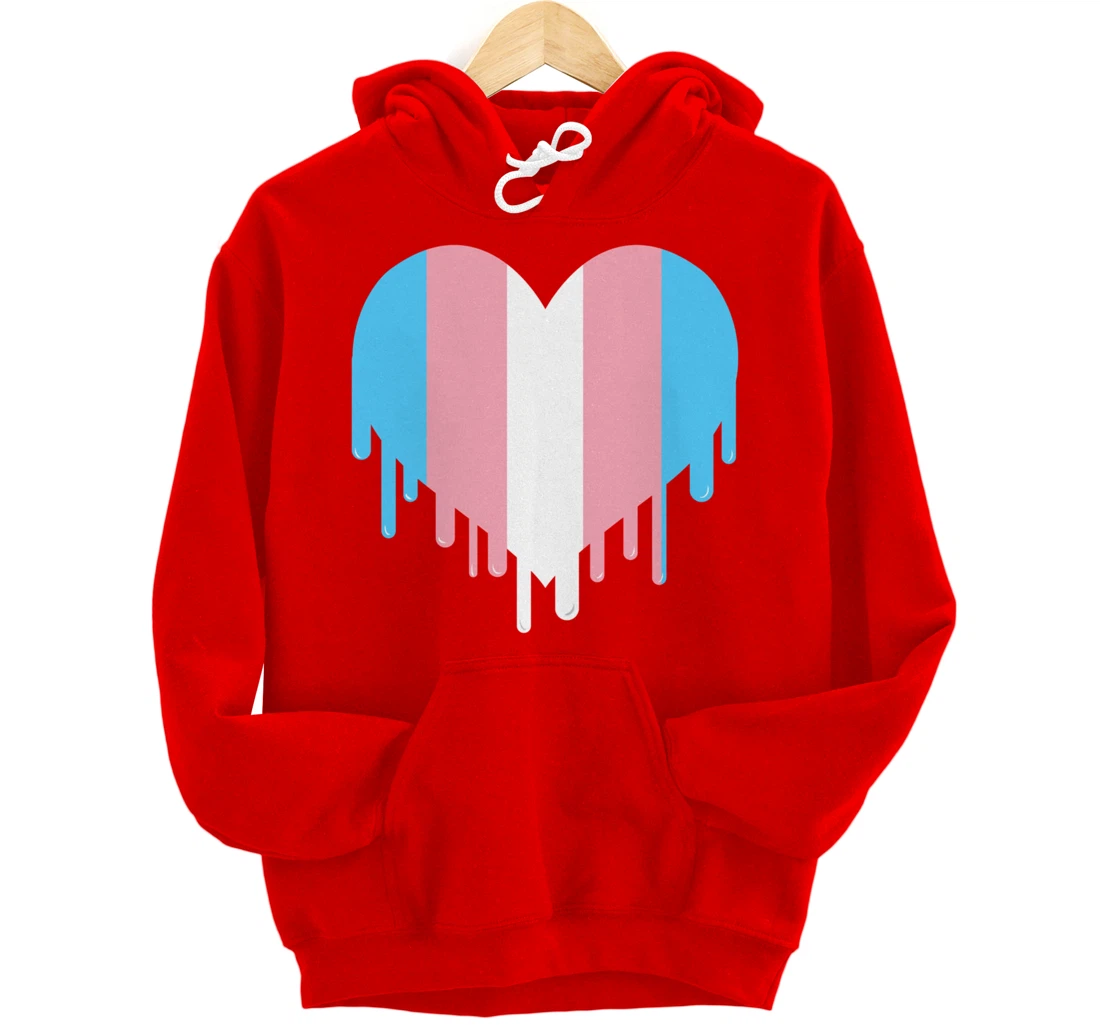 Dripping Transgender Heart Trans Pride Pullover Hoodie