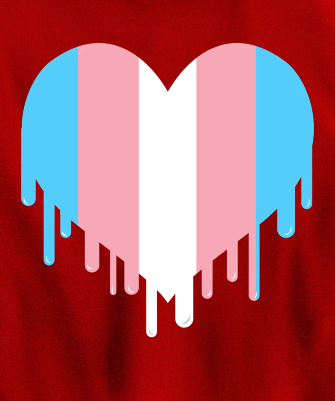 Dripping Transgender Heart Trans Pride Pullover Hoodie