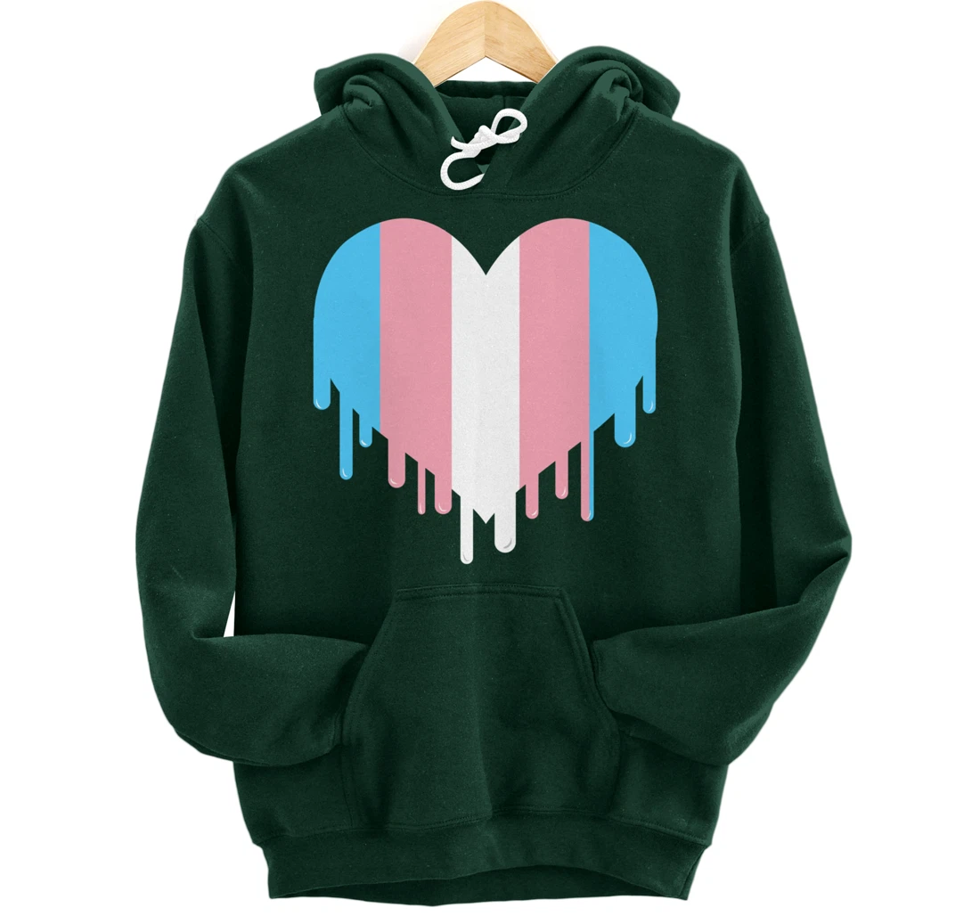 Dripping Transgender Heart Trans Pride Pullover Hoodie