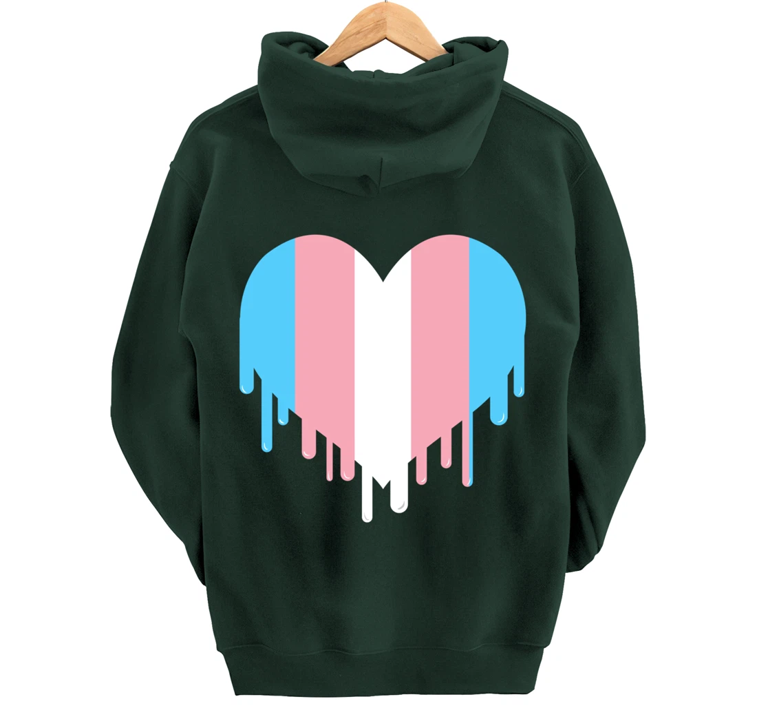 Dripping Transgender Heart Trans Pride Pullover Hoodie