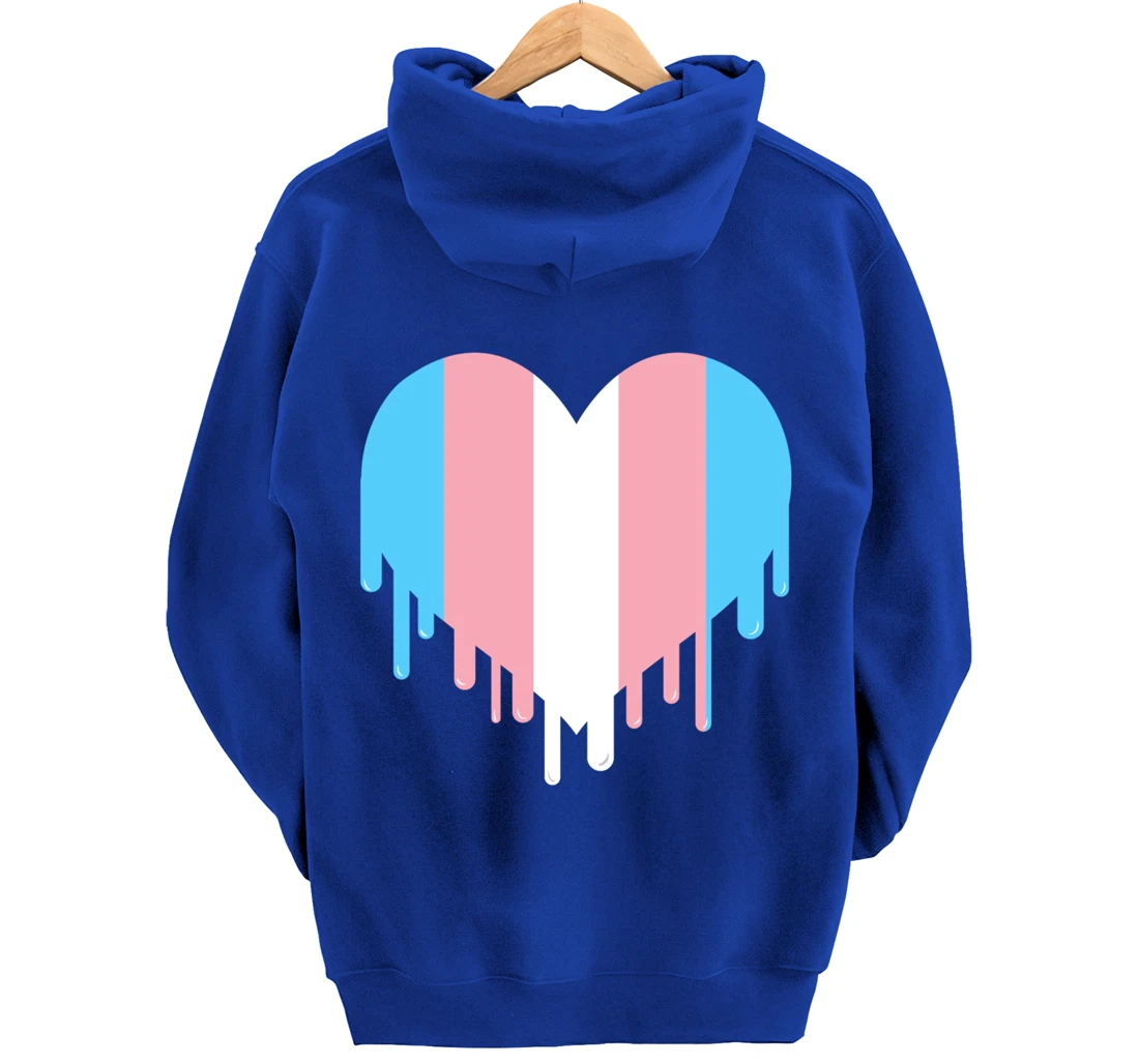 Dripping Transgender Heart Trans Pride Pullover Hoodie