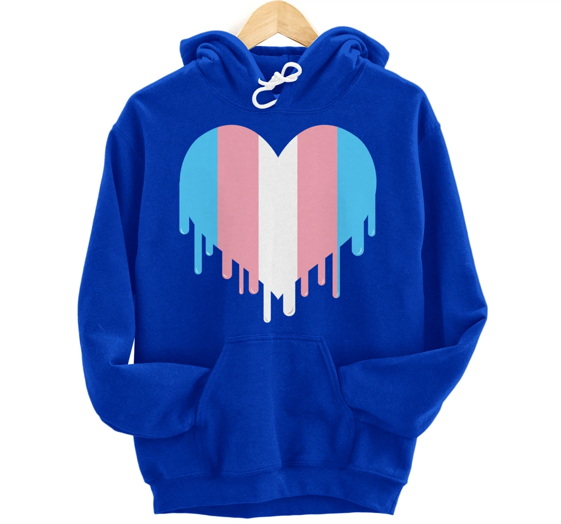 Dripping Transgender Heart Trans Pride Pullover Hoodie