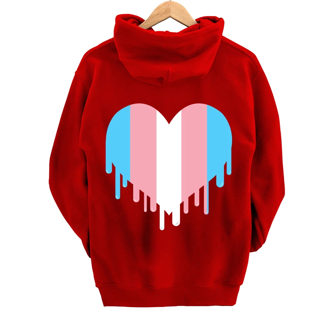 Dripping Transgender Heart Trans Pride Pullover Hoodie