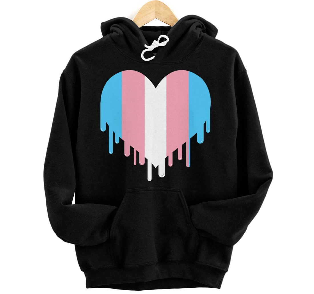 Dripping Transgender Heart Trans Pride Pullover Hoodie