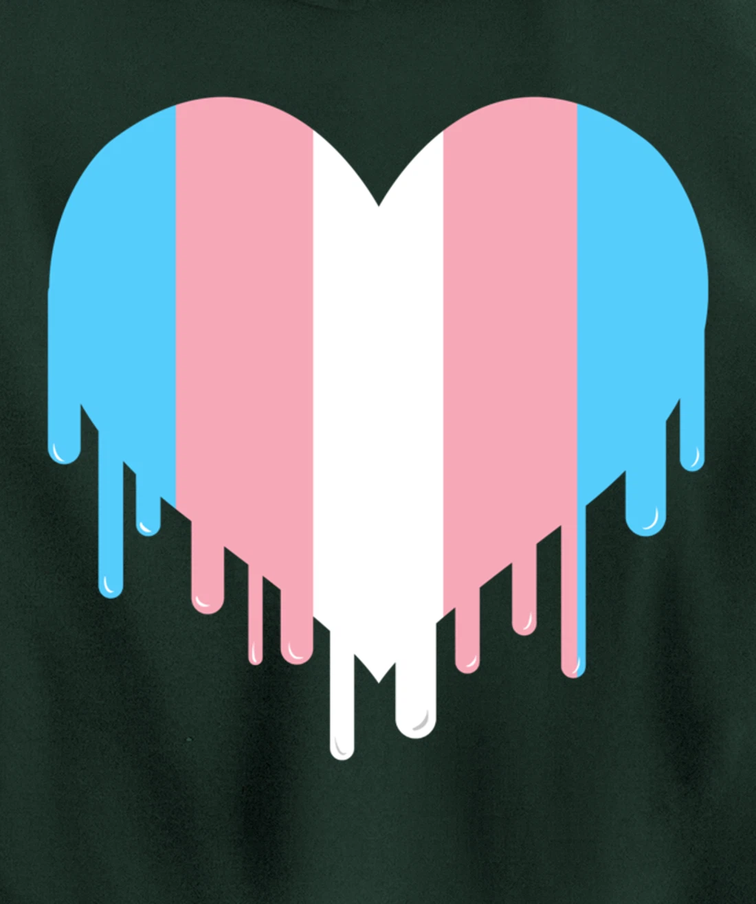 Dripping Transgender Heart Trans Pride Pullover Hoodie