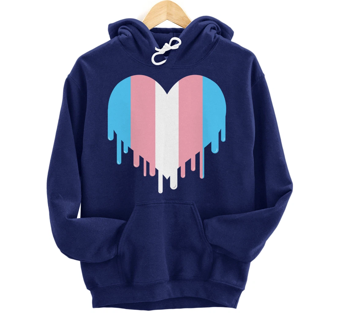 Dripping Transgender Heart Trans Pride Pullover Hoodie