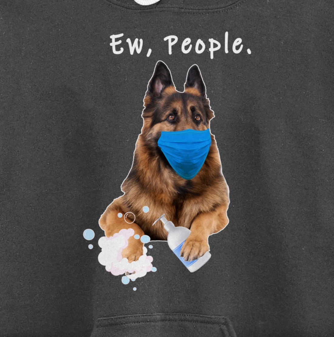 German Shepherd Ew People Dog Wearing A Face Mask Funny Gift Pullover Hoodie