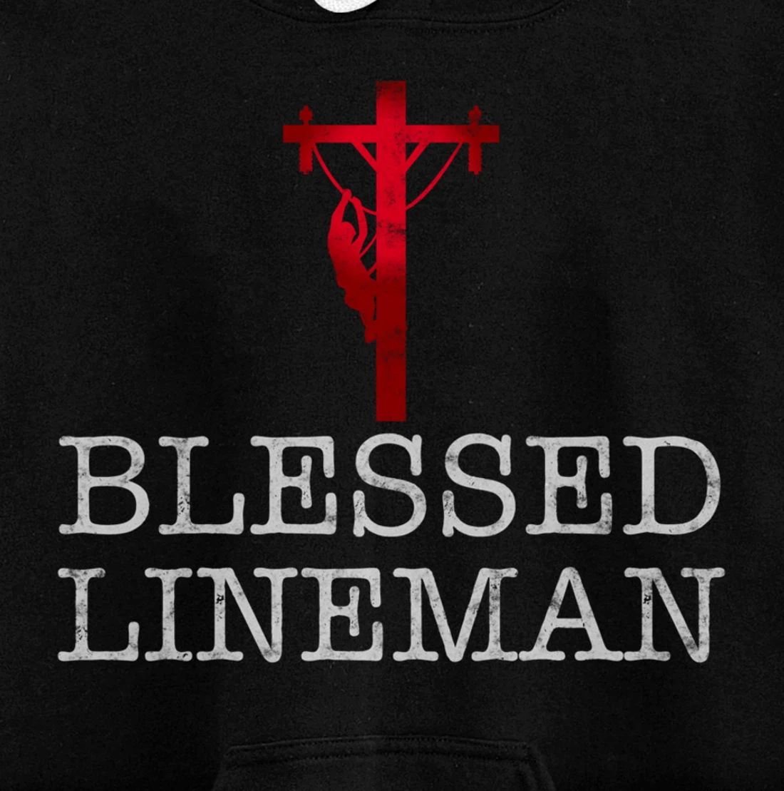 Blessed Lineman gift for Christian Lineman Pullover Hoodie