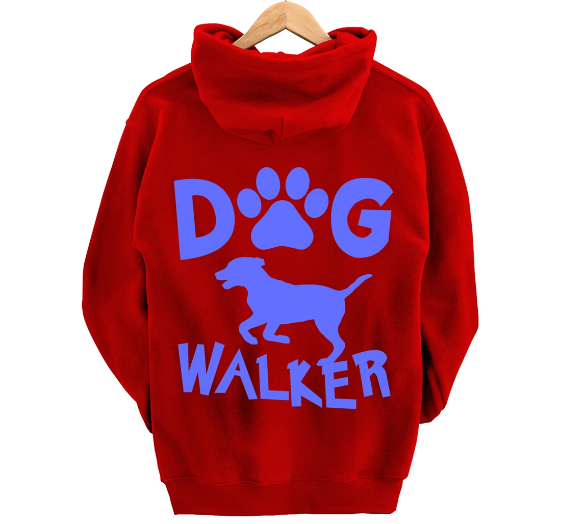 Dog Walker Dog and Paw Print Pullover Hoodie
